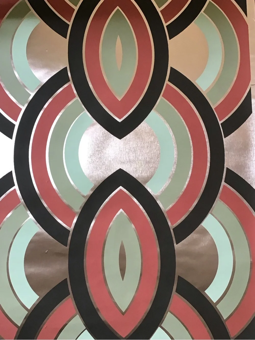 Vintage MCM Metallic Geometric Design Luxury Wallpaper